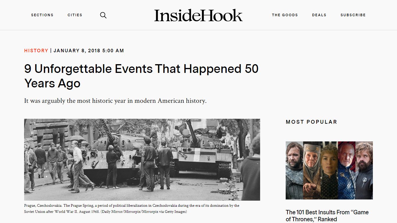 9 Unforgettable Events That Happened 50 Years Ago